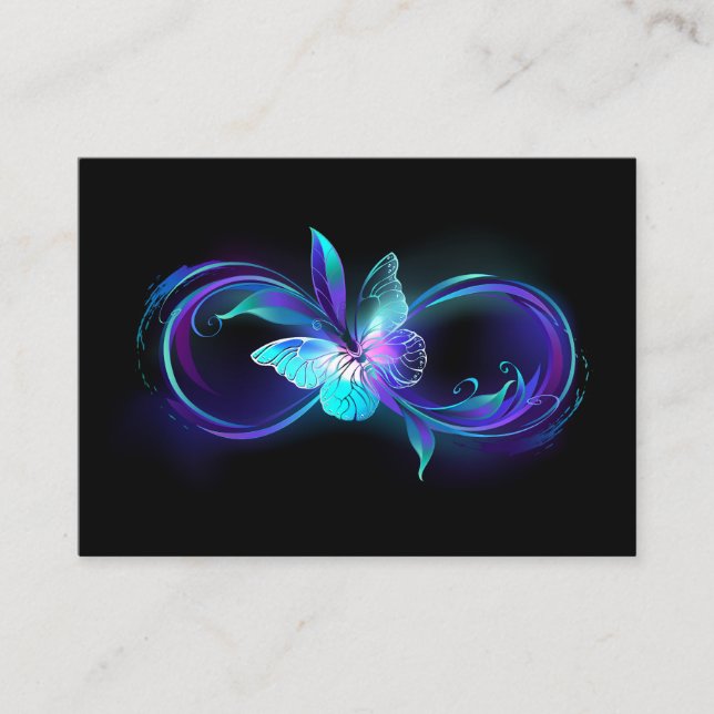 Glowing Infinity with Magic Butterfly Business Card (Front)