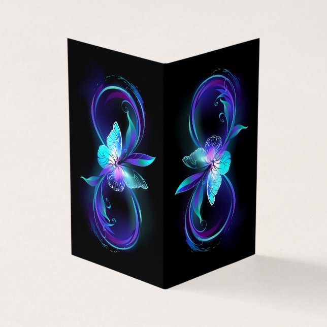Glowing Infinity with Magic Butterfly Business Card (Outside)