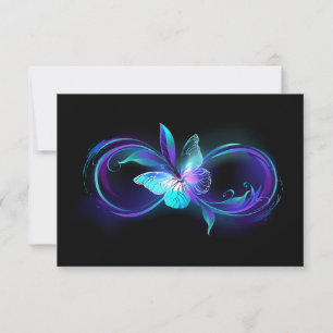 Glowing Infinity with Magic Butterfly Card