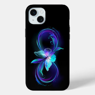 Glowing Infinity with Magic Butterfly iPhone 15 Mini Case