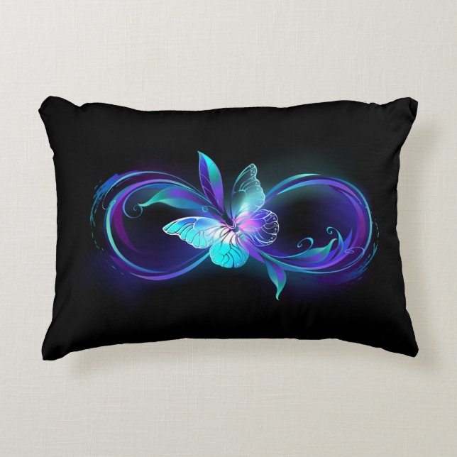 Glowing Infinity with Magic Butterfly Decorative Cushion (Front)