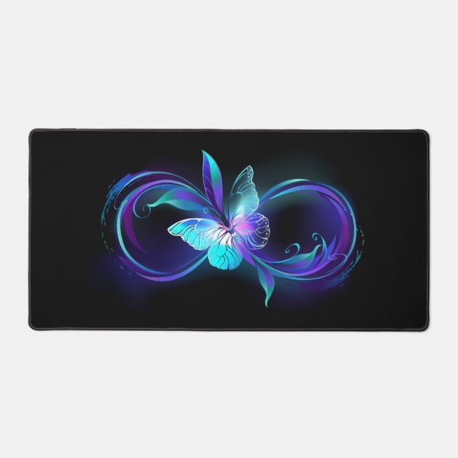 Glowing Infinity with Magic Butterfly Desk Mat (Front)