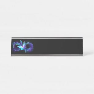Glowing Infinity with Magic Butterfly Desk Name Plate