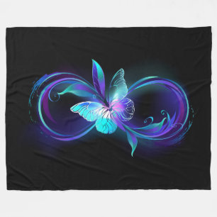 Glowing Infinity with Magic Butterfly Fleece Blanket
