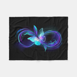Glowing Infinity with Magic Butterfly Fleece Blanket