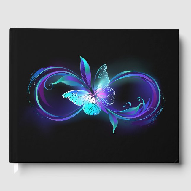 Glowing Infinity with Magic Butterfly Guest Book (Front)