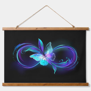 Glowing Infinity with Magic Butterfly Hanging Tapestry