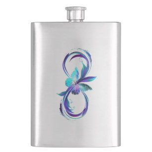 Glowing Infinity with Magic Butterfly Hip Flask