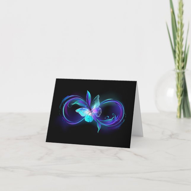 Glowing Infinity with Magic Butterfly Holiday Card (Front)