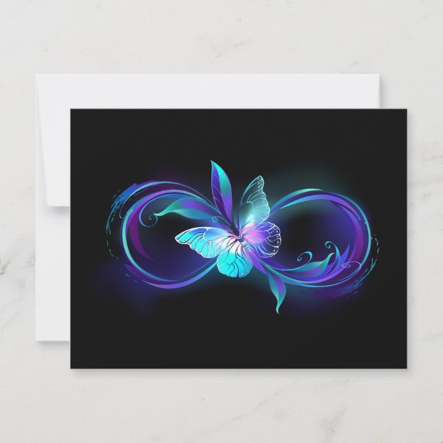 Glowing Infinity with Magic Butterfly Holiday Card (Front)