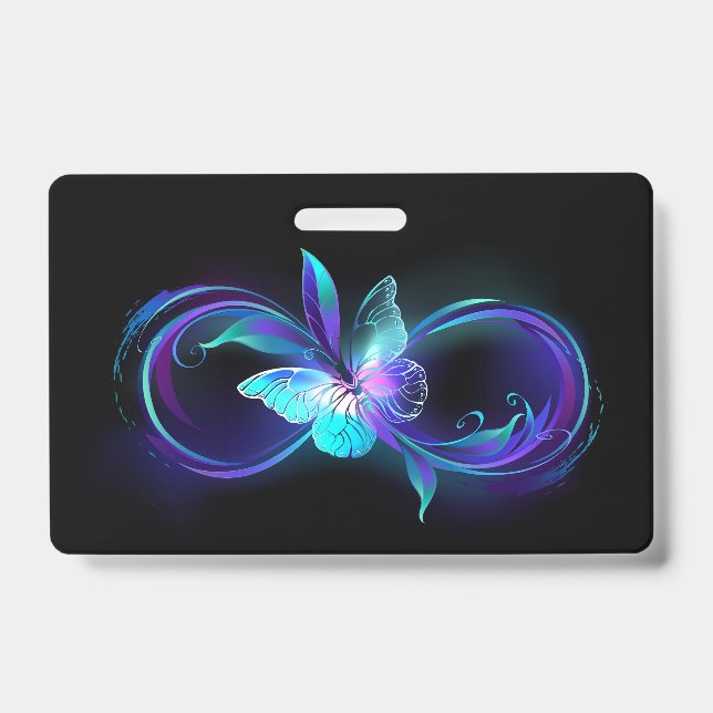 Glowing Infinity with Magic Butterfly ID Badge (Front)