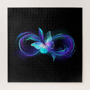 Glowing Infinity with Magic Butterfly Jigsaw Puzzle