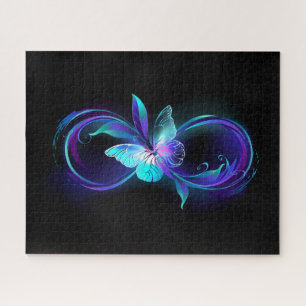 Glowing Infinity with Magic Butterfly Jigsaw Puzzle
