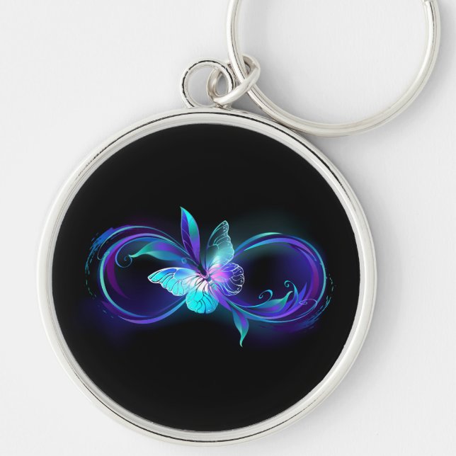 Glowing Infinity with Magic Butterfly Key Ring (Front)