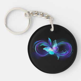 Glowing Infinity with Magic Butterfly Key Ring