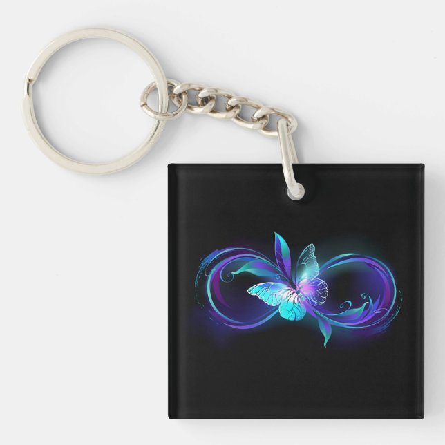 Glowing Infinity with Magic Butterfly Key Ring (Front)
