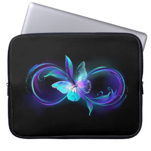 Glowing Infinity with Magic Butterfly Laptop Sleeve