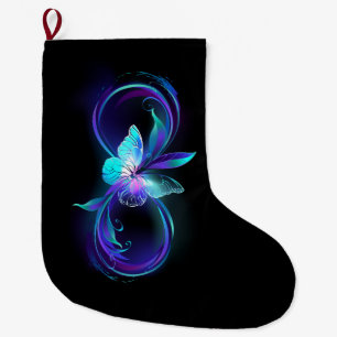 Glowing Infinity with Magic Butterfly Large Christmas Stocking