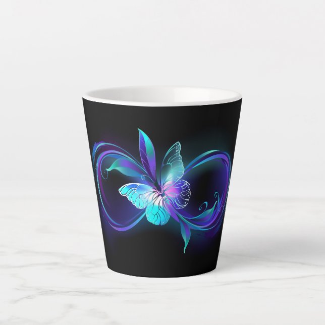 Glowing Infinity with Magic Butterfly Latte Mug (Front)