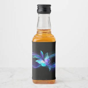 Glowing Infinity with Magic Butterfly Liquor Bottle Label