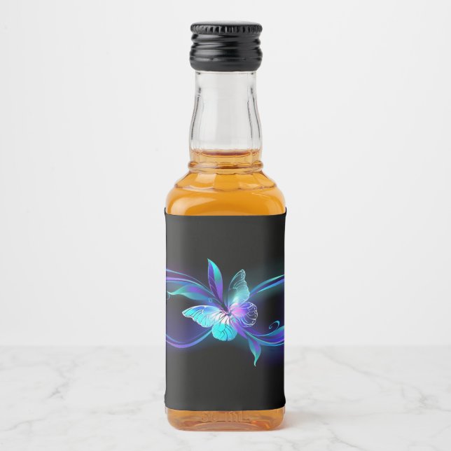 Glowing Infinity with Magic Butterfly Liquor Bottle Label (Front)