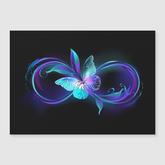 Glowing Infinity with Magic Butterfly Magnetic Invitation (Front)