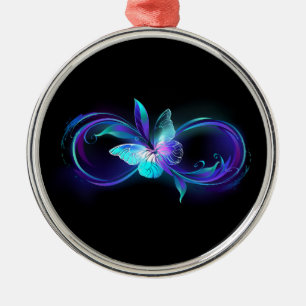 Glowing Infinity with Magic Butterfly Metal Ornament