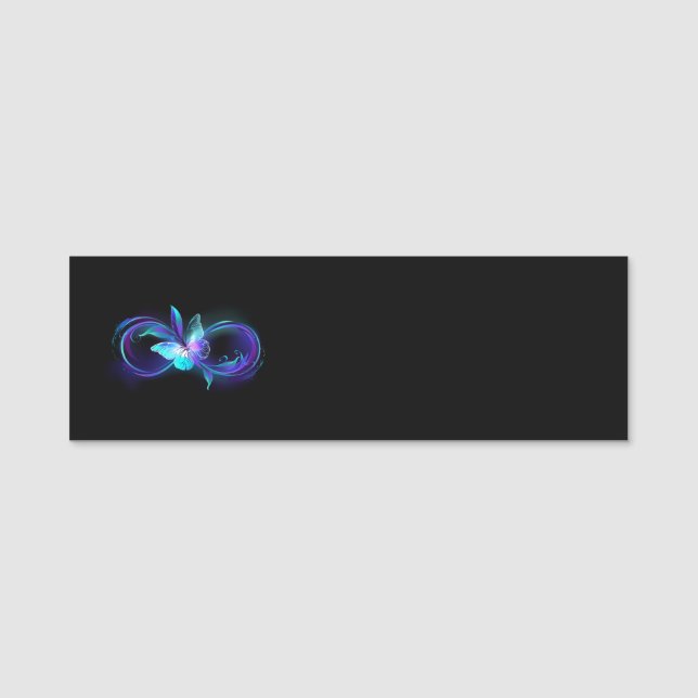 Glowing Infinity with Magic Butterfly Name Tag (Front)