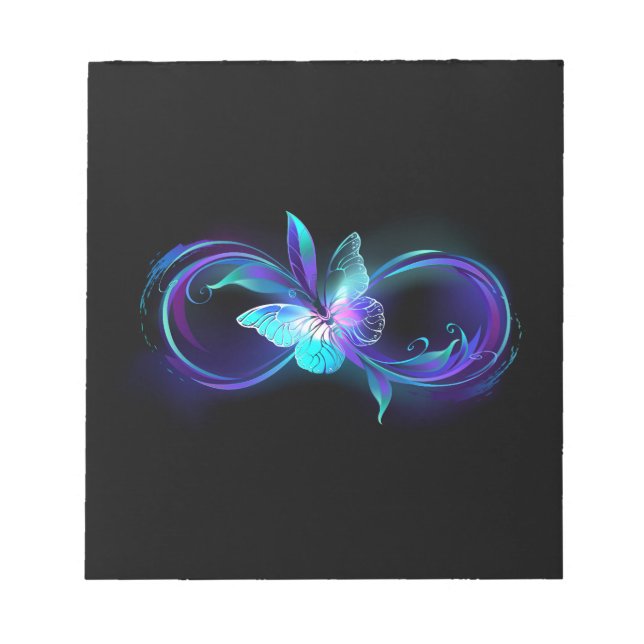 Glowing Infinity with Magic Butterfly Notepad (Front)