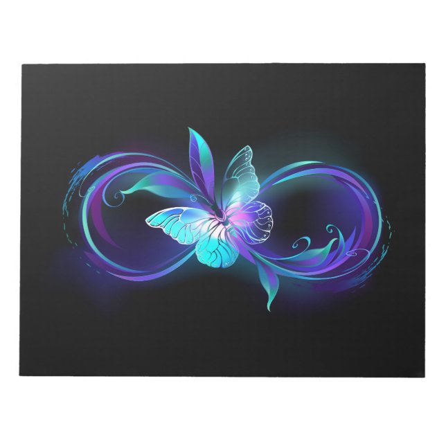 Glowing Infinity with Magic Butterfly Notepad (Front)