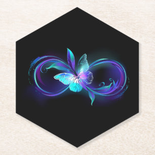 Glowing Infinity with Magic Butterfly Paper Coaster