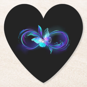 Glowing Infinity with Magic Butterfly Paper Coaster