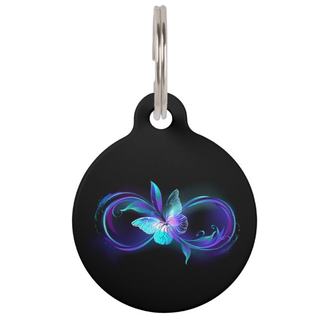 Glowing Infinity with Magic Butterfly Pet Tag (Front)