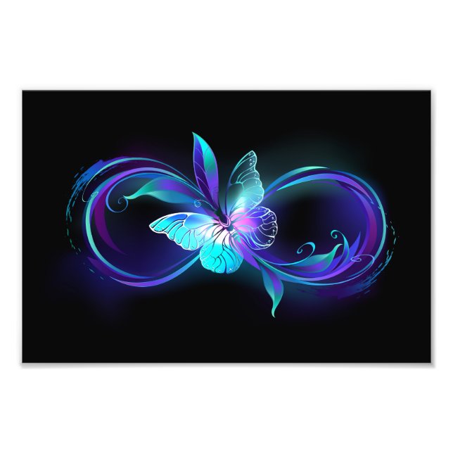 Glowing Infinity with Magic Butterfly Photo Print (Front)