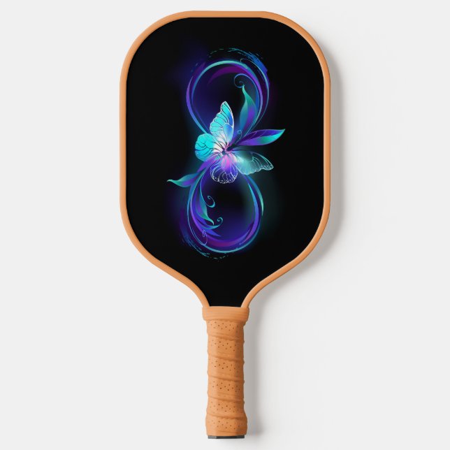 Glowing Infinity with Magic Butterfly Pickleball Paddle (Front)