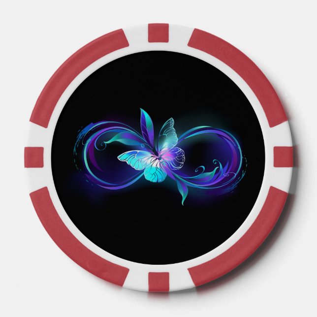 Glowing Infinity with Magic Butterfly Poker Chips (Front)