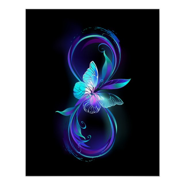 Glowing Infinity with Magic Butterfly Poster (Front)