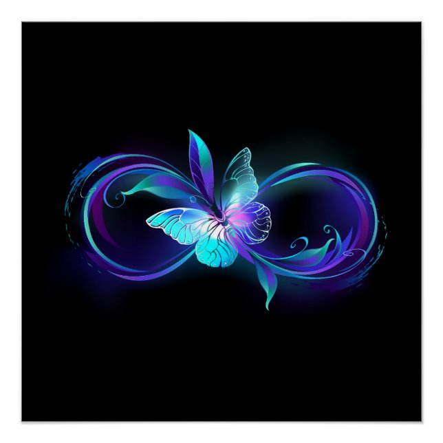 Glowing Infinity with Magic Butterfly Poster (Front)