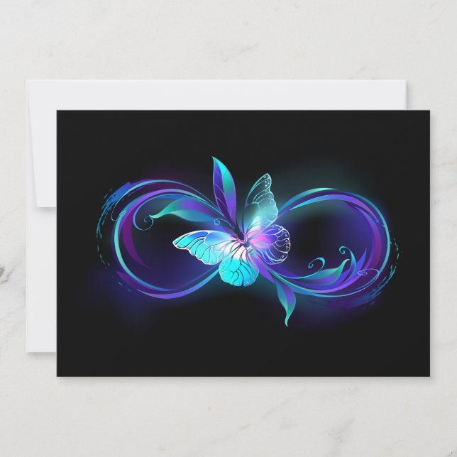 Glowing Infinity with Magic Butterfly Save The Date (Front)
