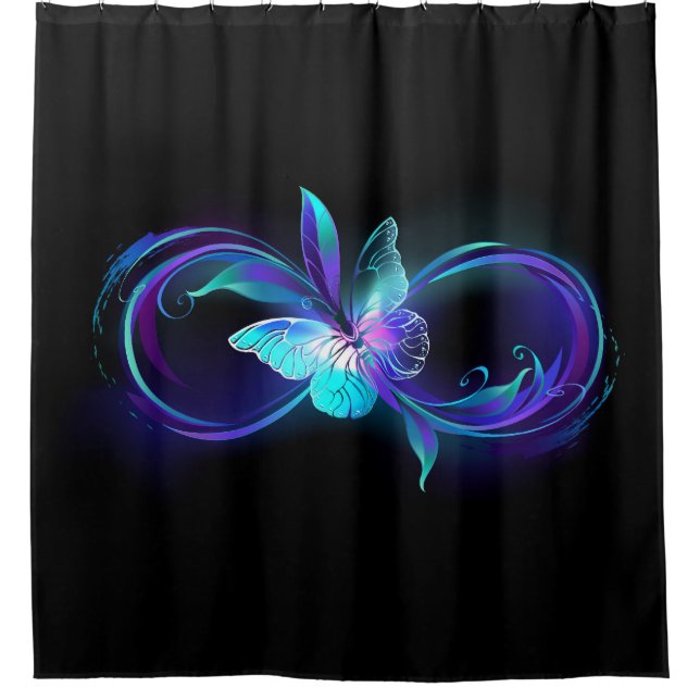 Glowing Infinity with Magic Butterfly Shower Curtain (Front)