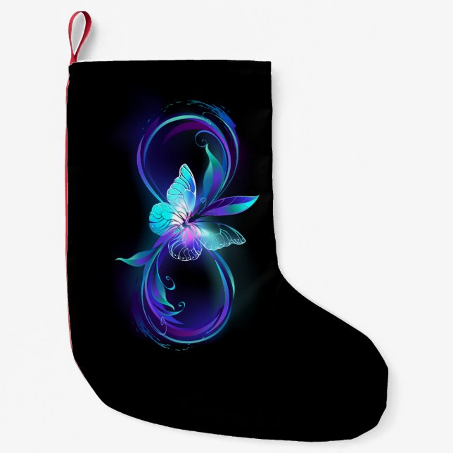 Glowing Infinity with Magic Butterfly Small Christmas Stocking (Front)