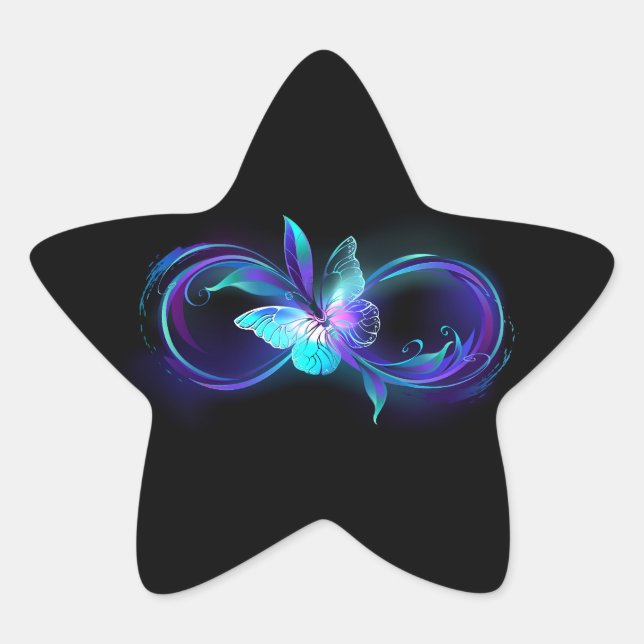 Glowing Infinity with Magic Butterfly Star Sticker (Front)