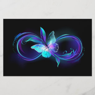 Glowing Infinity with Magic Butterfly Stationery