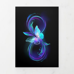 Glowing Infinity with Magic Butterfly Tri-Fold Card