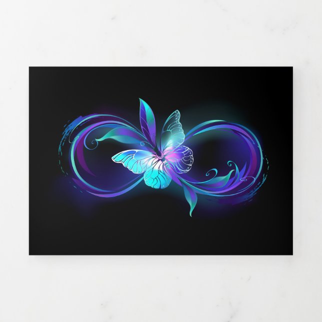Glowing Infinity with Magic Butterfly Tri-Fold Holiday Card (Cover)