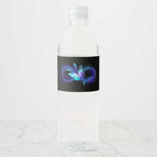 Glowing Infinity with Magic Butterfly Water Bottle Label
