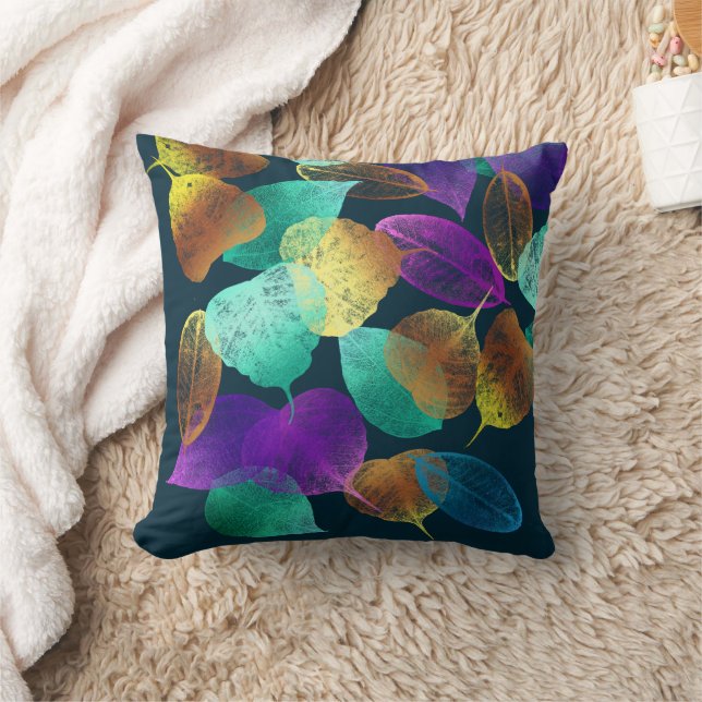 Glowing Iridescent Falling Leaves Cushion (Blanket)