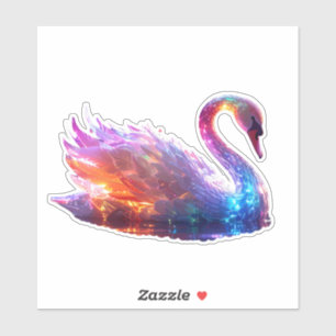 Glowing Iridescent Swan on Water – Magical Fantasy