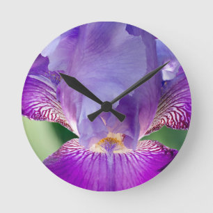Glowing Iris Nature / Floral / Botanical Photo Round Clock