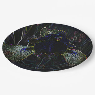 Glowing Iris Paper Plate